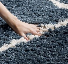 Modern Blue Shaggy Living Mat